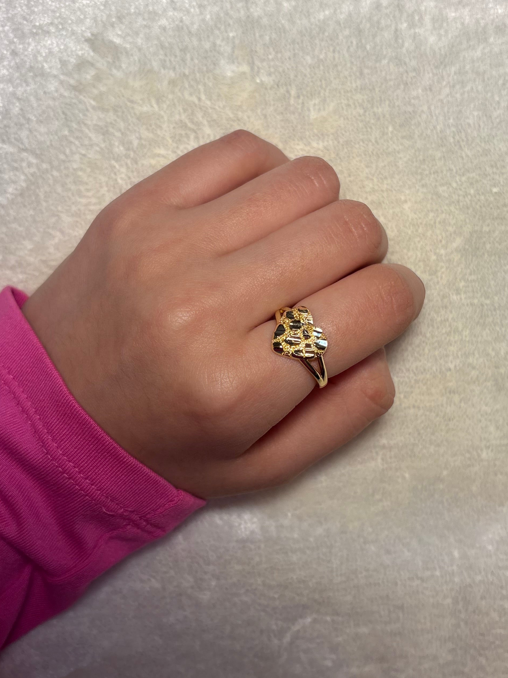 14KT Gold Plated Heart Nugget Ring🎀 Size 7, 8, 9